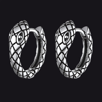 Gothic Snake Huggie Hoop Earrings for