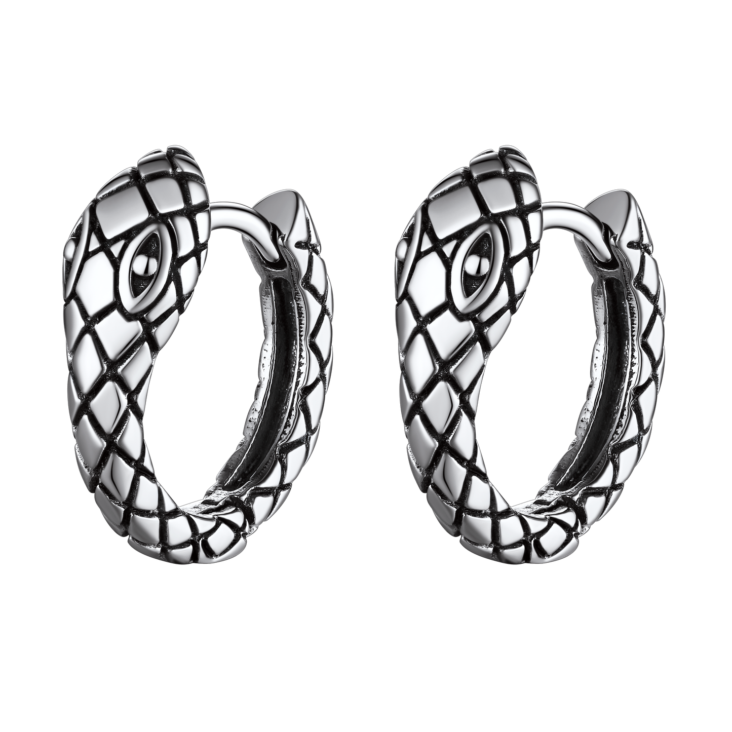 Gothic Snake Huggie Hoop Earrings for