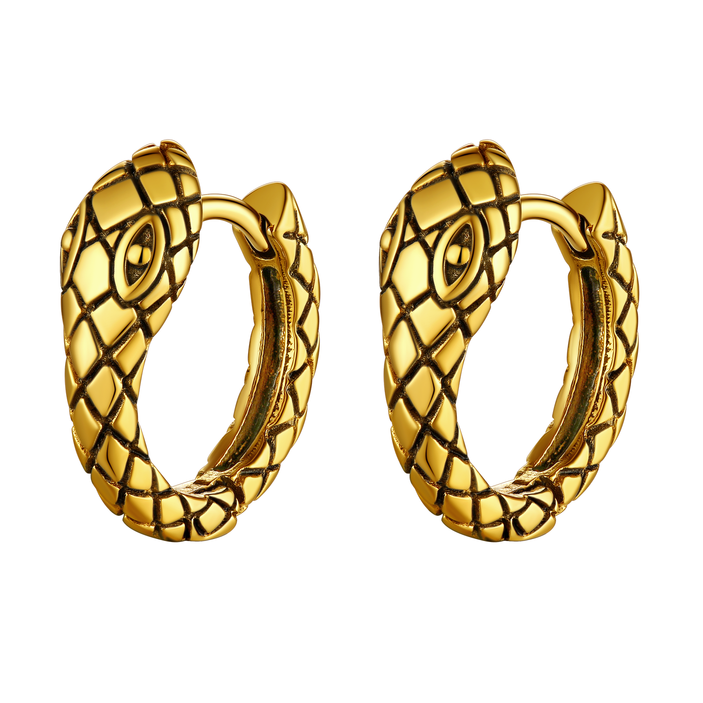 Gothic Snake Huggie Hoop Earrings for