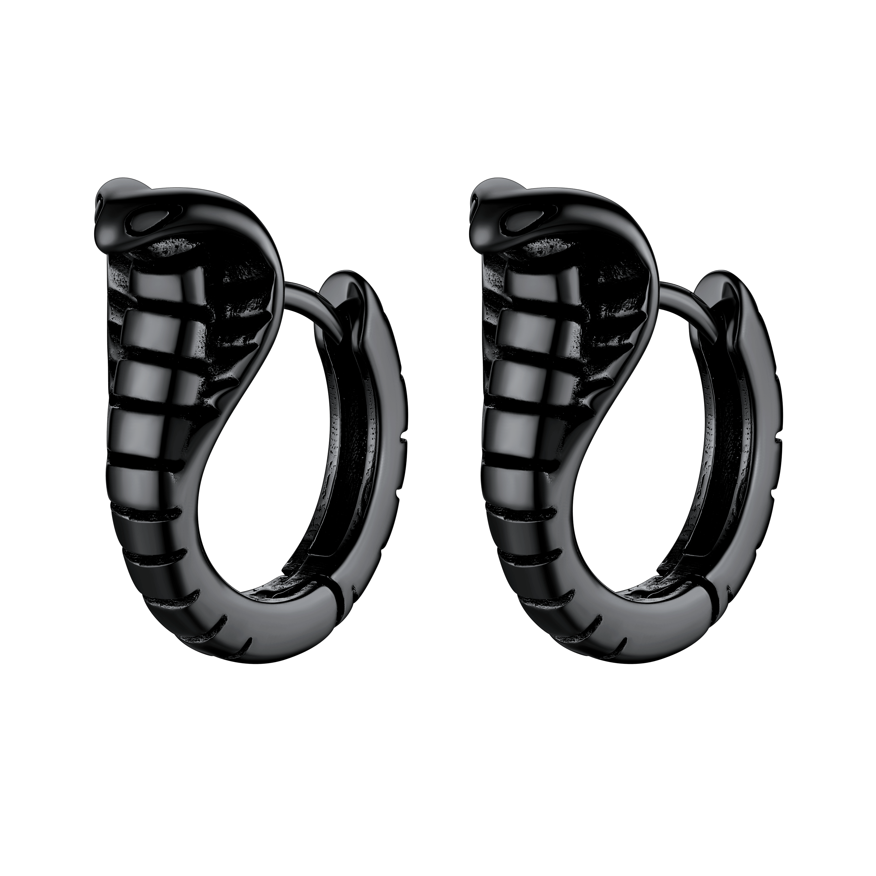 Gothic Punk Snake Hoop Earrings for