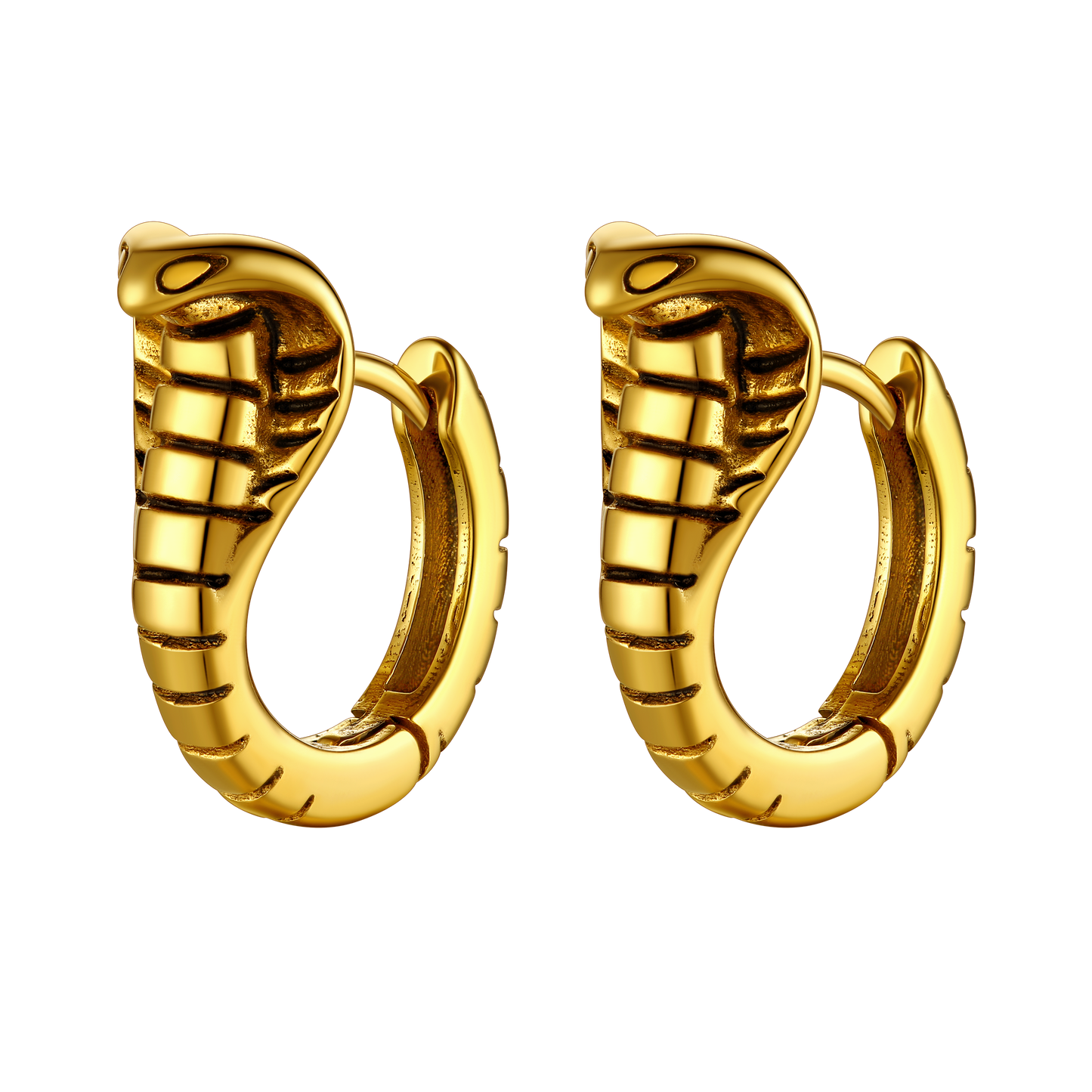 Gothic Punk Snake Hoop Earrings for