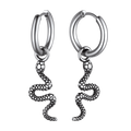 Punk Crawl Snake Drop Hoop Earrings for