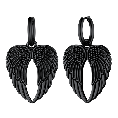 Flash Punk Angel Wing Hoop Dangle Earrings for