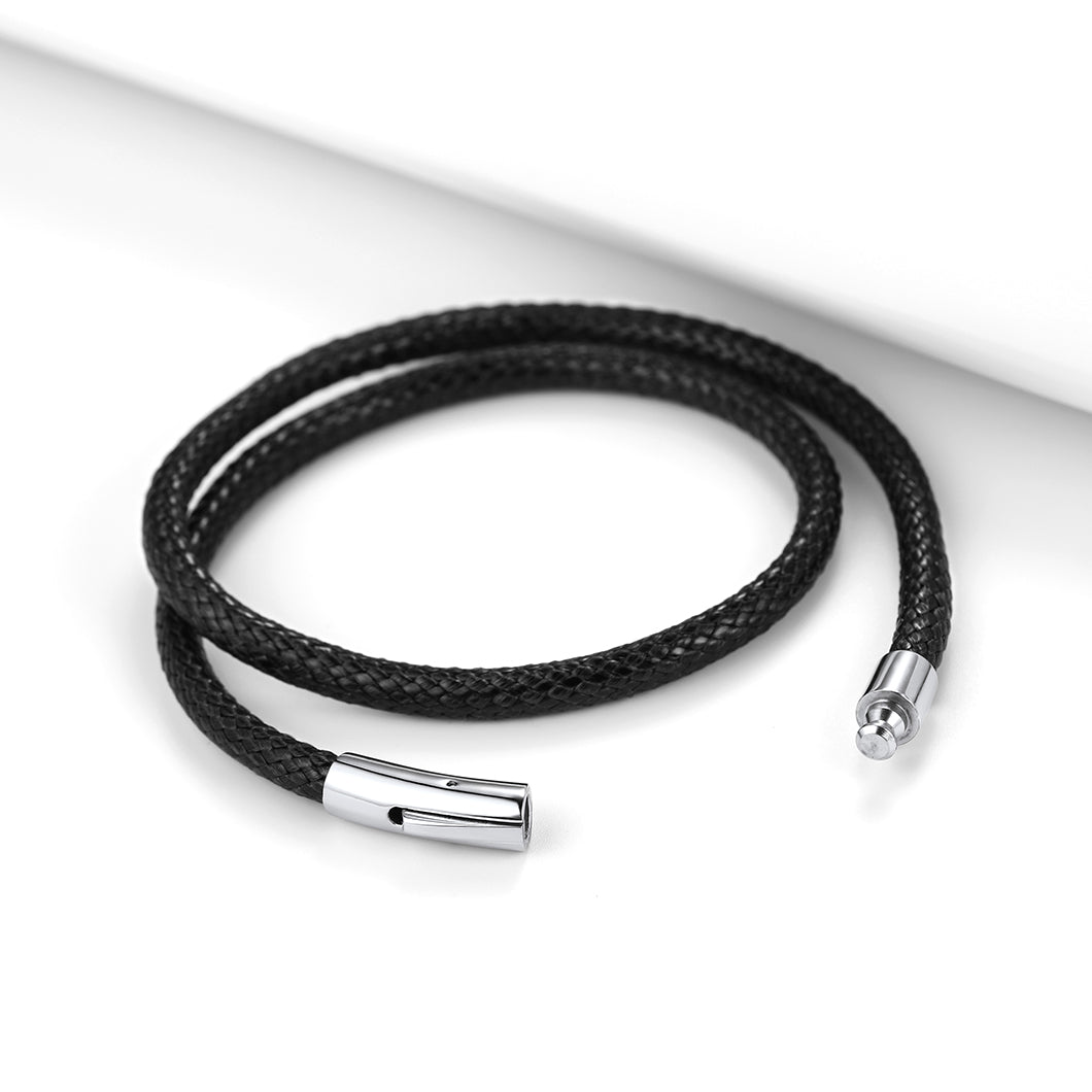 Handcrafte Clasp Braided Double Row Leather Bracelet for