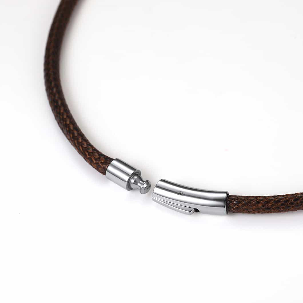 Handcrafte Clasp Braided Double Row Leather Bracelet for
