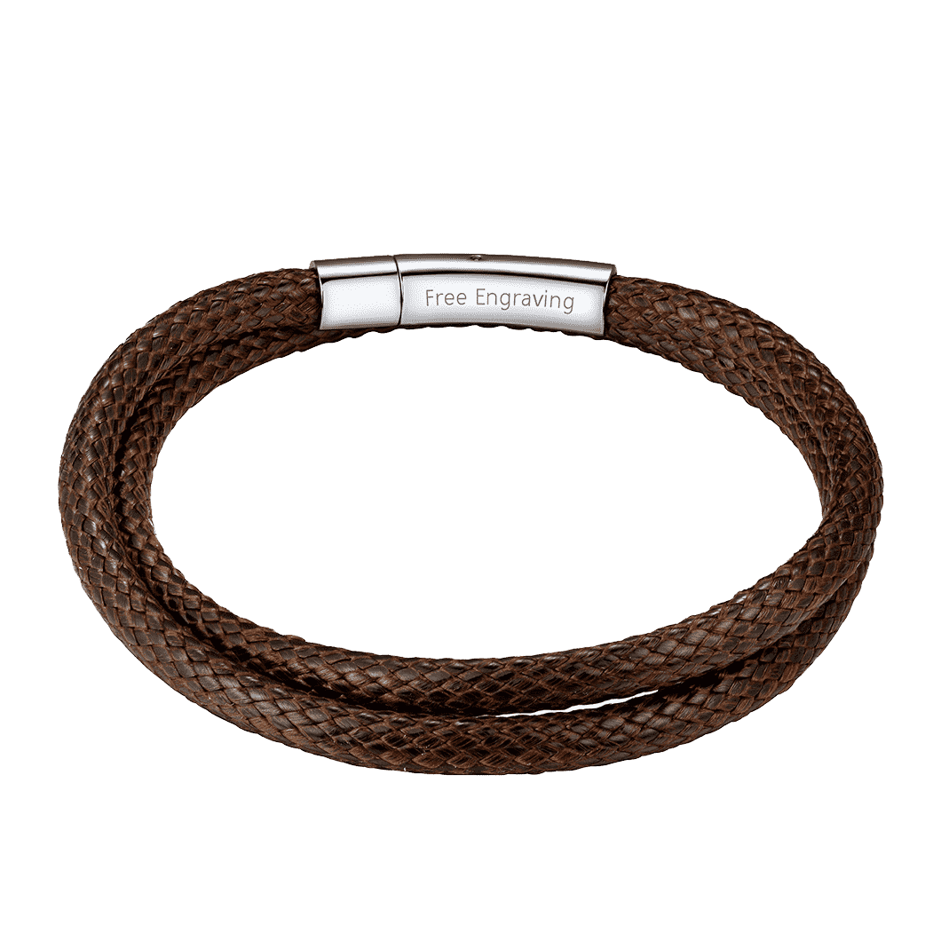 Handcrafte Clasp Braided Double Row Leather Bracelet for