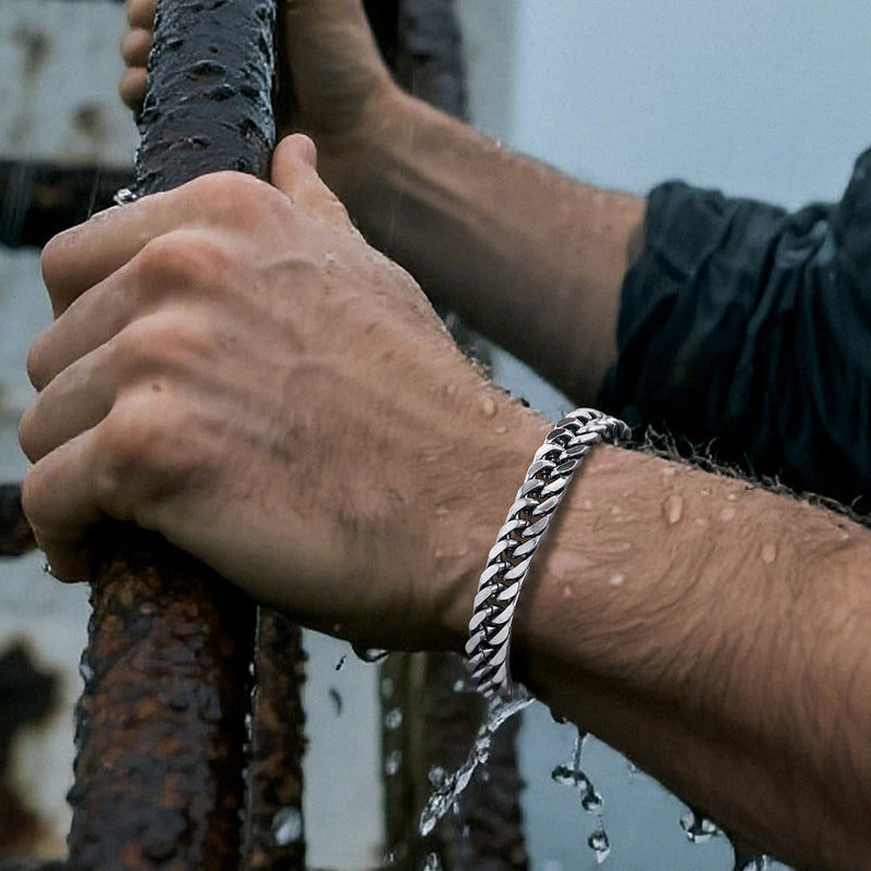 Cuban Chain Bracelet Gift for /dad/son, 8/12/17mm Width