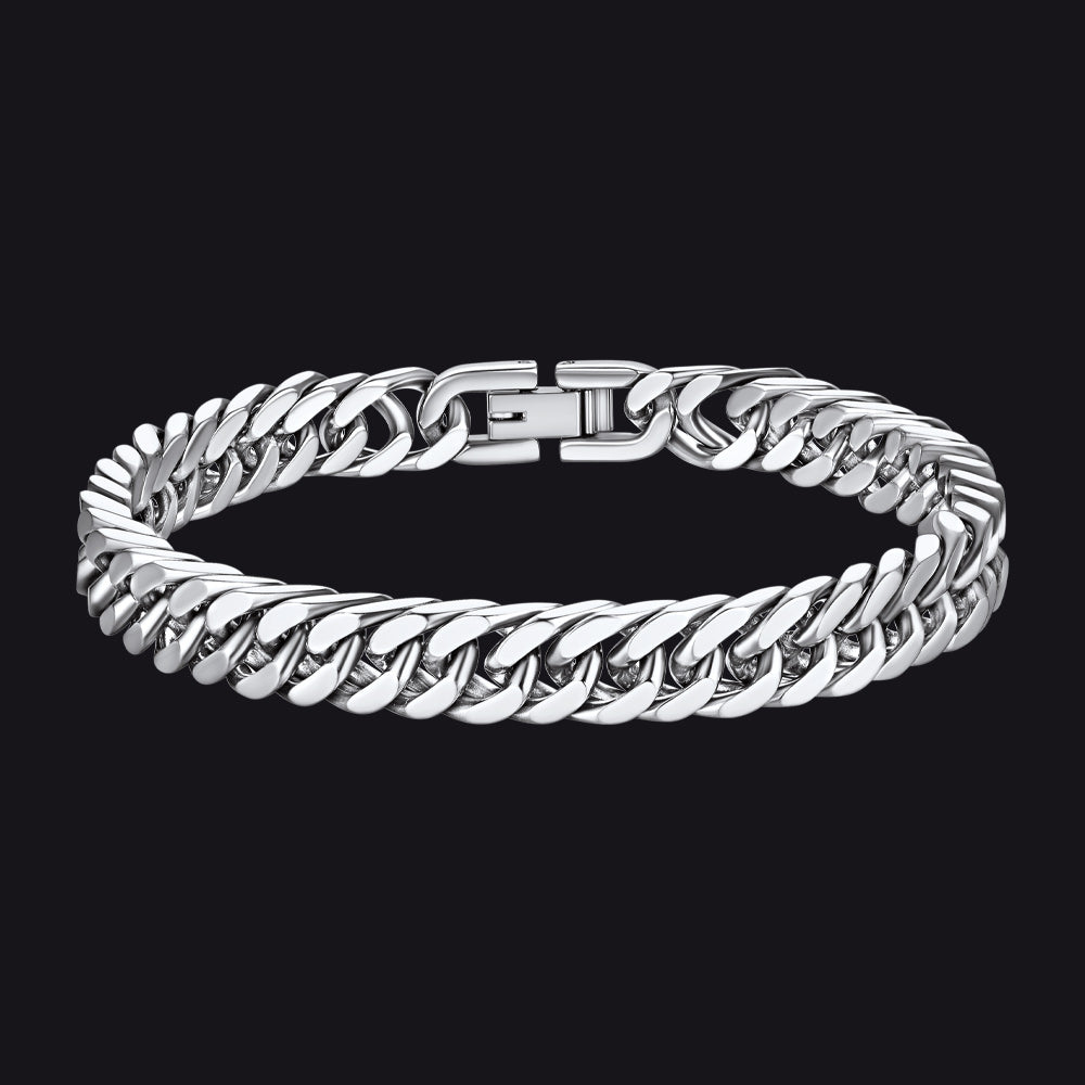 Cuban Chain Bracelet Gift for /dad/son, 8/12/17mm Width