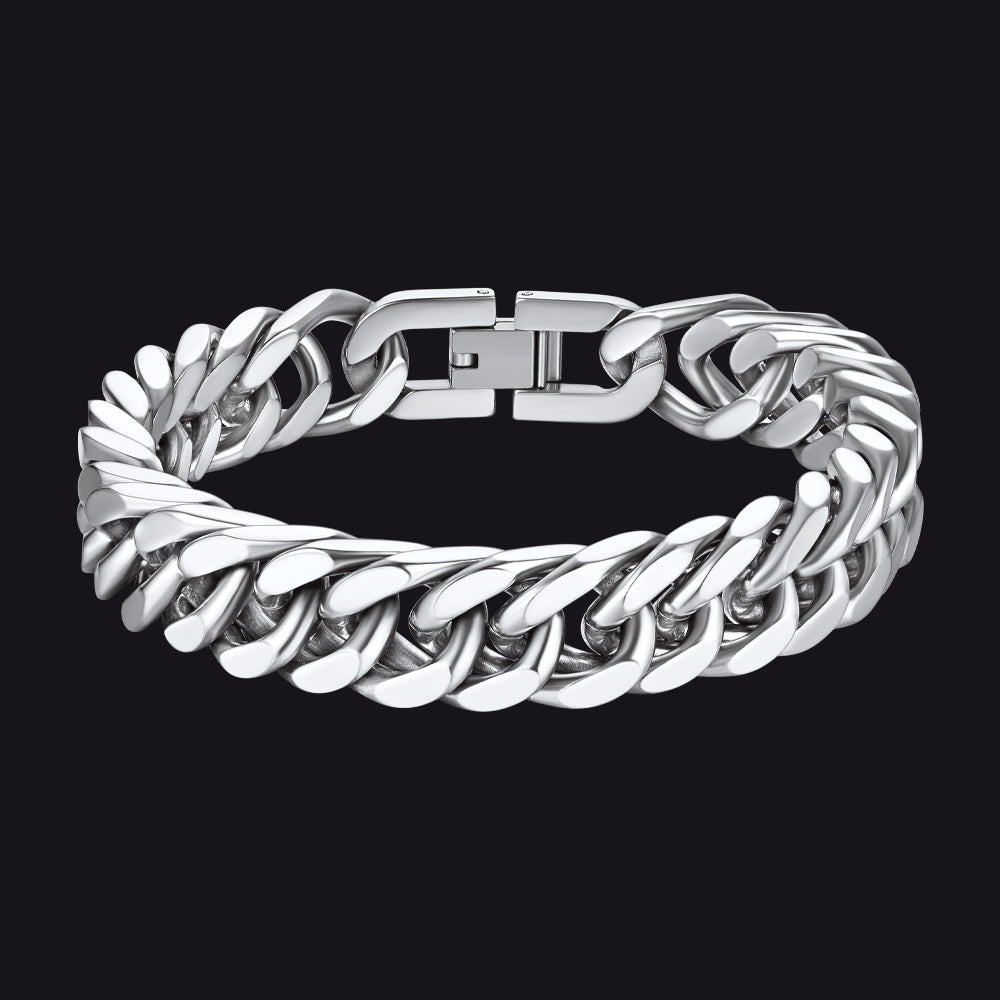 Miami Cuban Link Chain Bracelet for in Stainless Steel