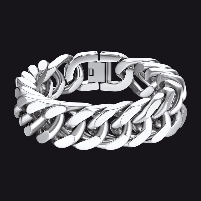 Miami Cuban Link Chain Bracelet for in Stainless Steel