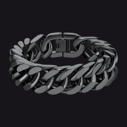Miami Cuban Link Chain Bracelet for in Stainless Steel