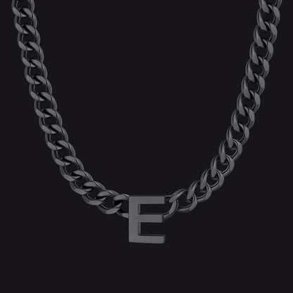 7mm Custom Initial Letter Cuban Link Chain Necklace for