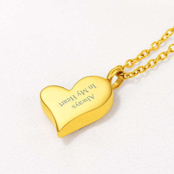 Customized Heart Urn Necklace for Ashes Memorial Gift