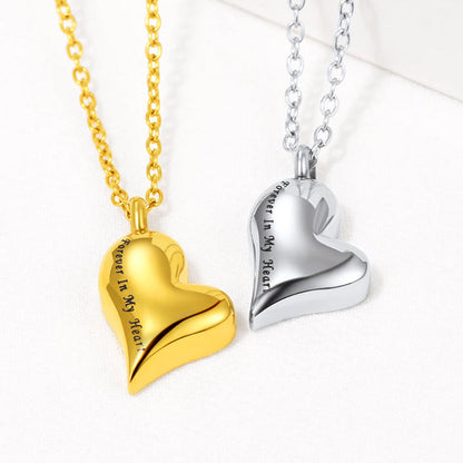 Customized Heart Urn Necklace for Ashes Memorial Gift