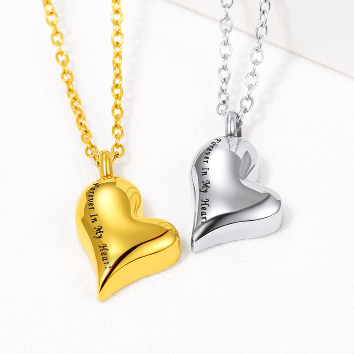 Customized Heart Urn Necklace for Ashes Memorial Gift