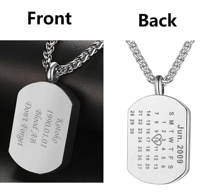 Customized Urn Dog Tag Necklace for Ashes Memorial Cremation Jewelry