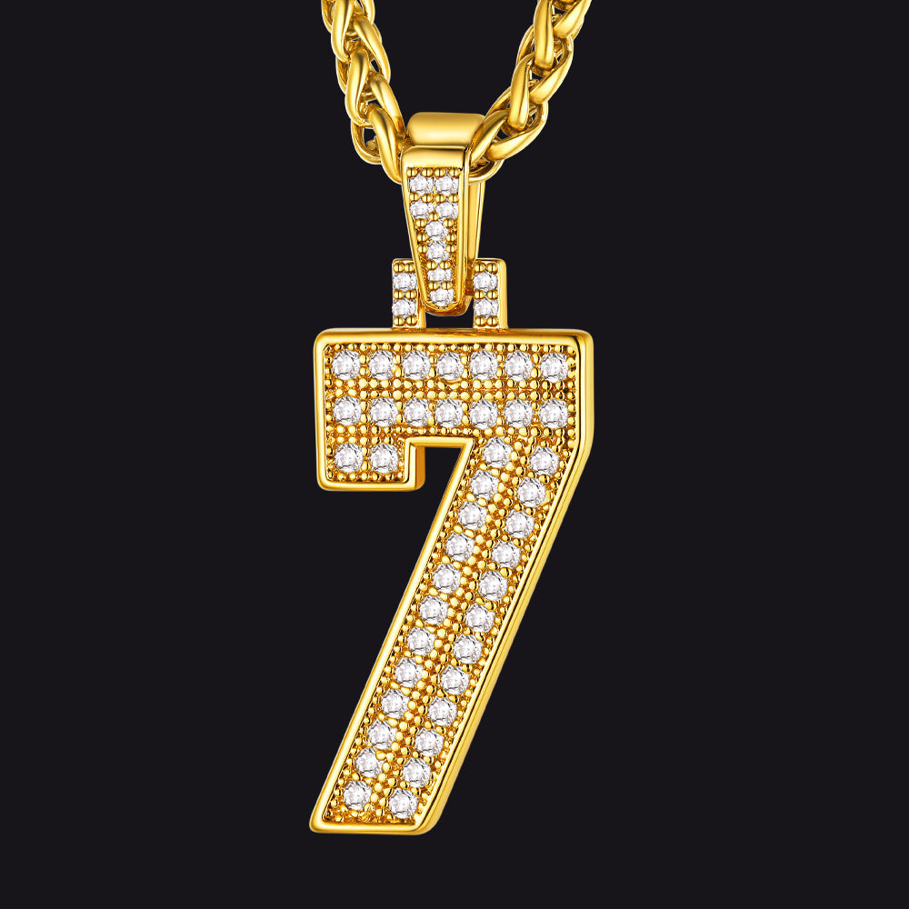 Baseball Diamond Jersey Number Chain Necklace for