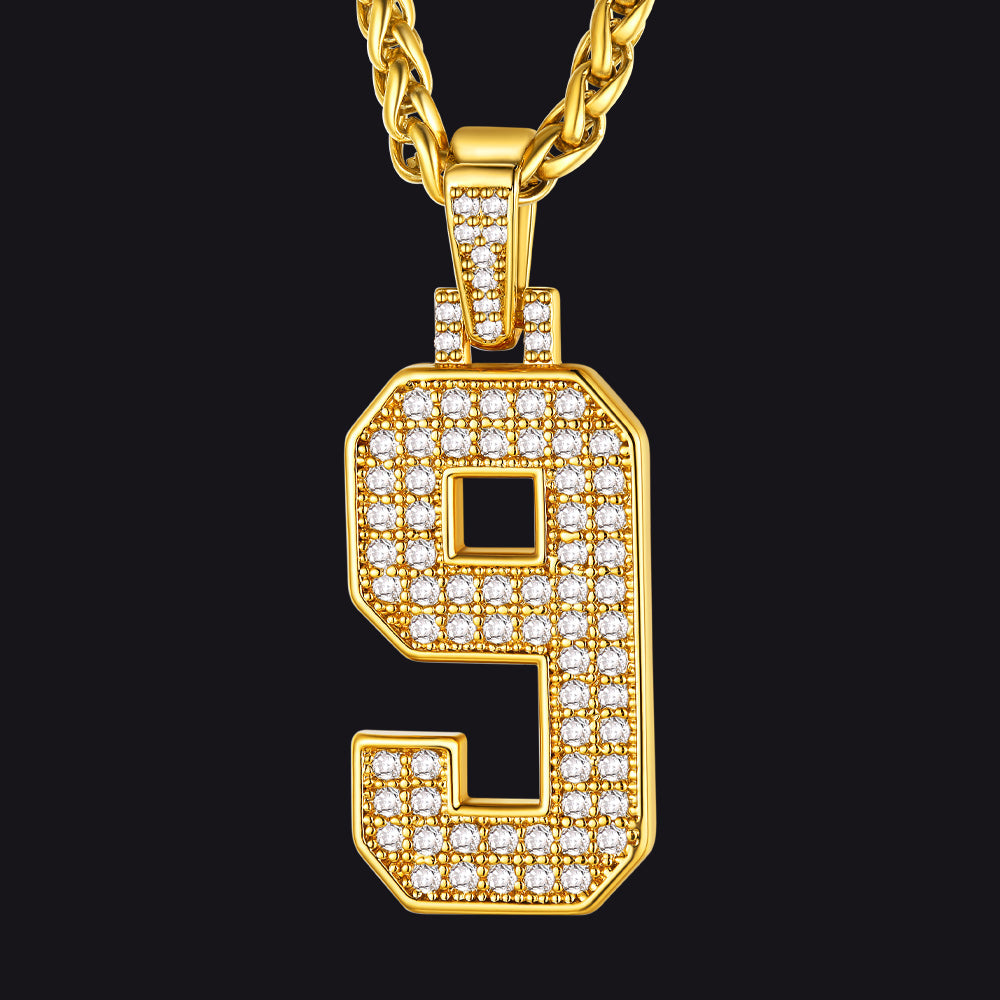 Baseball Diamond Jersey Number Chain Necklace for