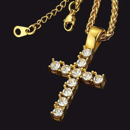 Cubic Zirconia Cross Necklace Pendant for /