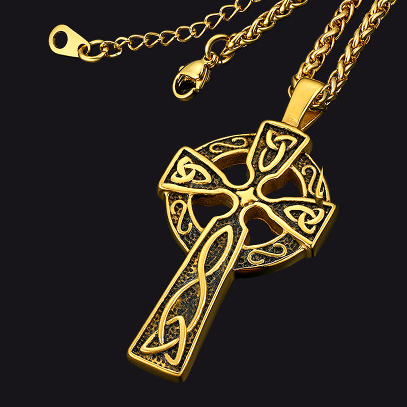 Large Celtic Cross Necklace Pendant for