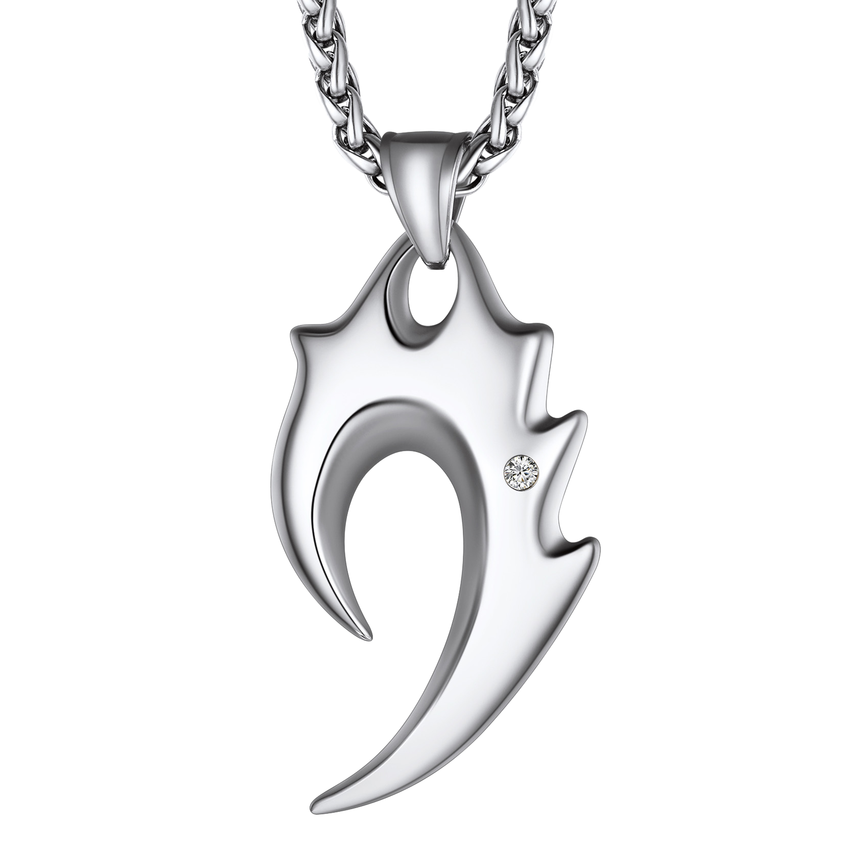 Spear Wolf Teeth Pendant Necklace for