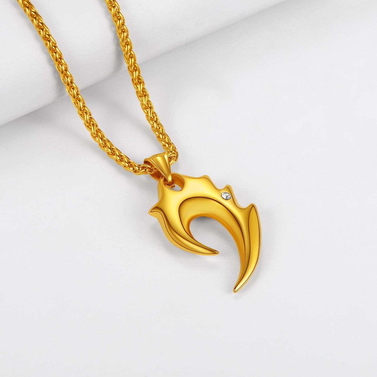 Spear Wolf Teeth Pendant Necklace for