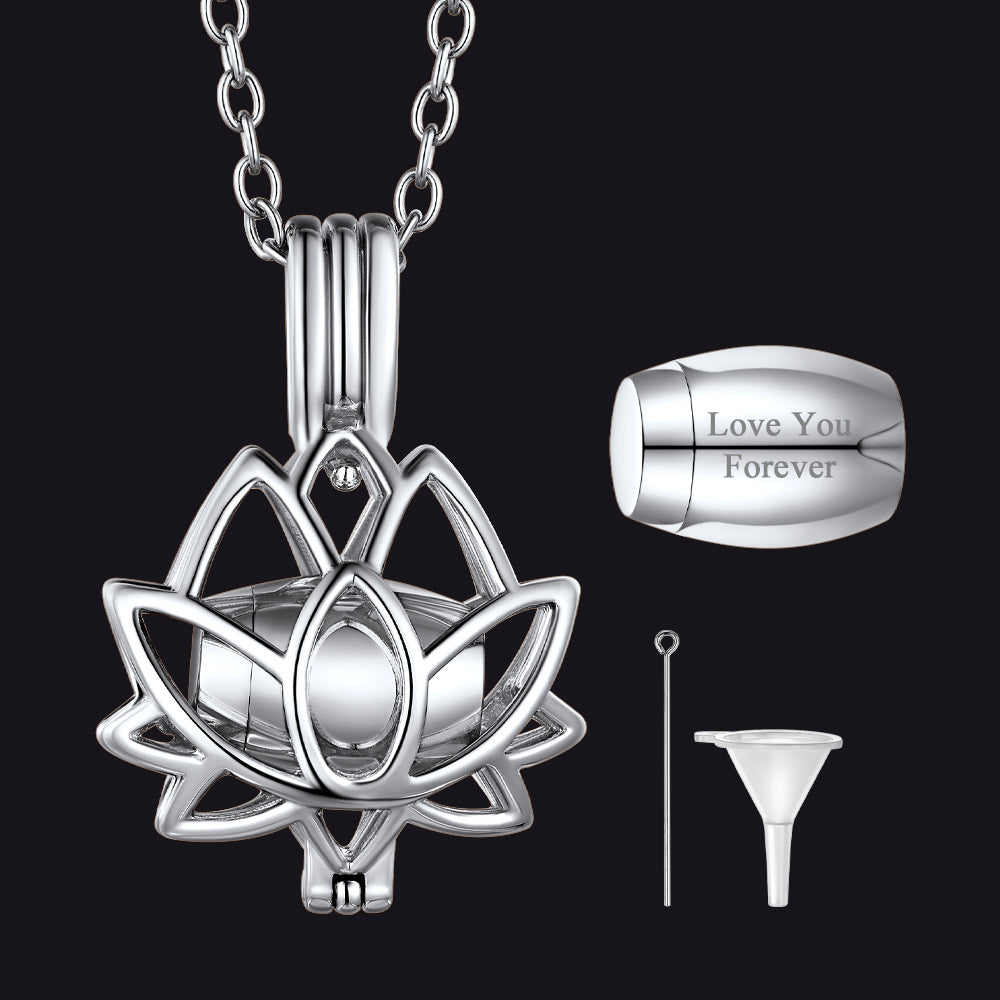 Customized Flower Urn Necklace Cremation Jewelry for Ashes