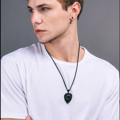 Engraved Viking Nordic Wolf Necklace Amulet Pendant for