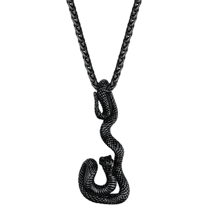 Flash Gothic Snake Pendant Necklace for
