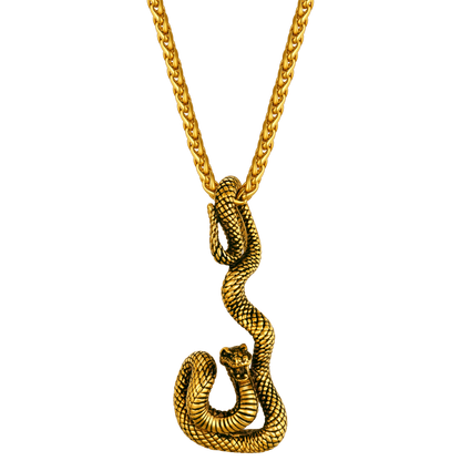 Flash Gothic Snake Pendant Necklace for