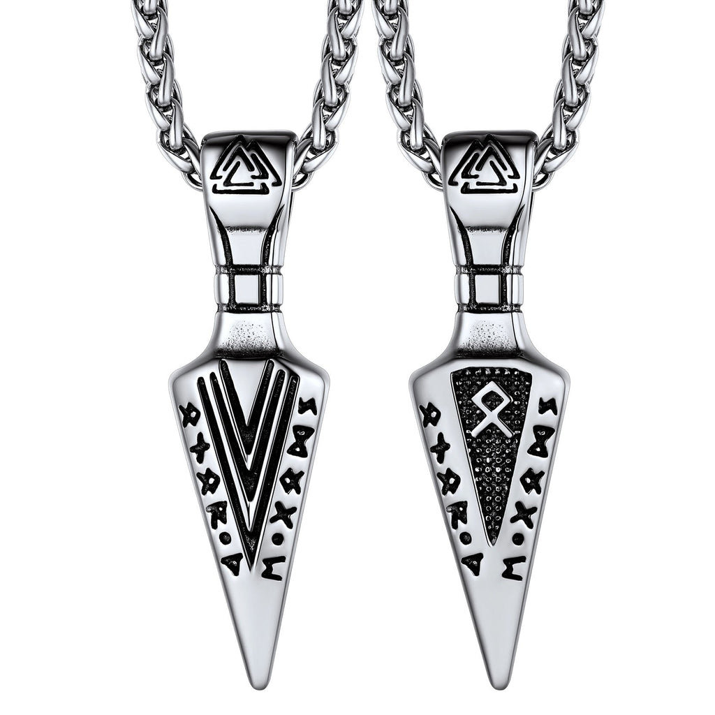 Viking Odin Gungnir Sword Necklace With Runes for