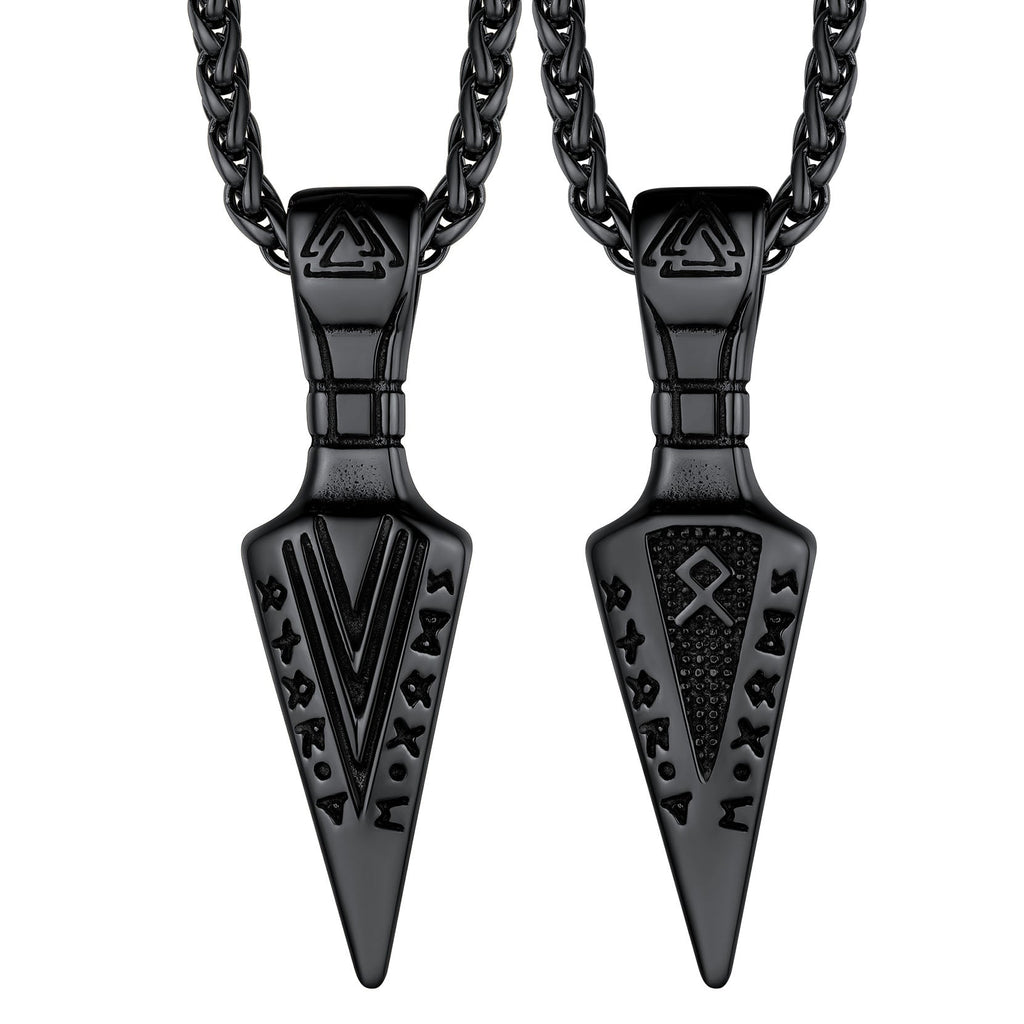 Viking Odin Gungnir Sword Necklace With Runes for
