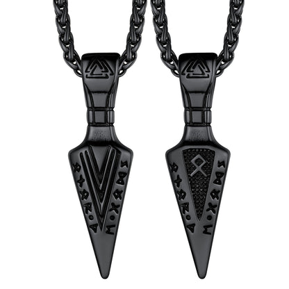 Viking Odin Gungnir Sword Necklace With Runes for