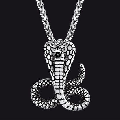 Punk Cobra Sanke Pendant Necklace for
