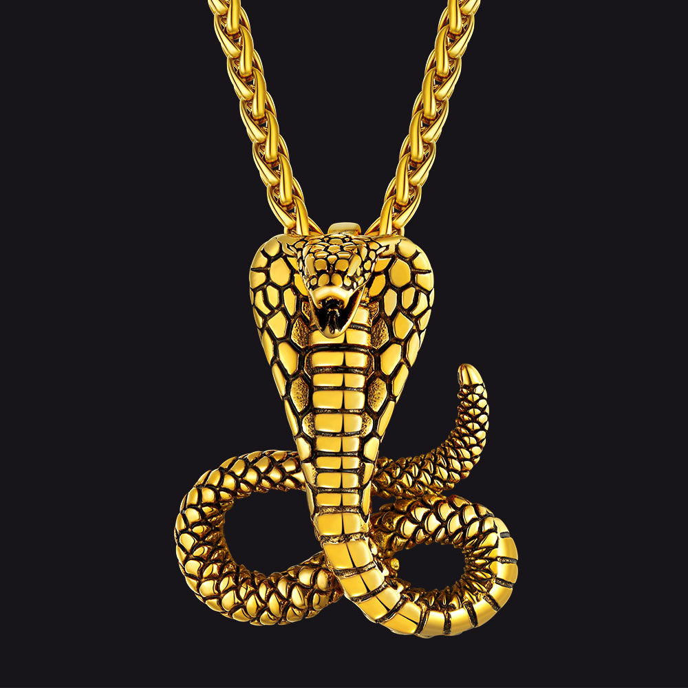 Punk Cobra Sanke Pendant Necklace for