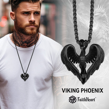 Phoenix Heart Pendant Necklace for