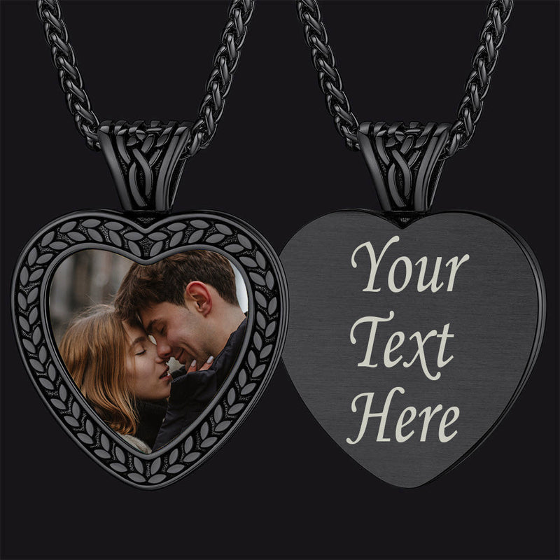 Customized Heart Photo Pendant Memorial Necklace for