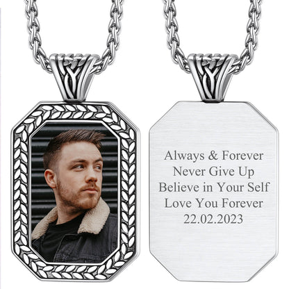 Customized Picture Dog Tag Necklace Photo Pendant for