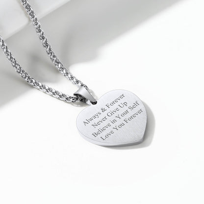 Customized Picture Heart Cubic Zirconia Necklace for