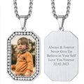 Customized Engraved Picture Dog Tag Necklace Memorial Gift