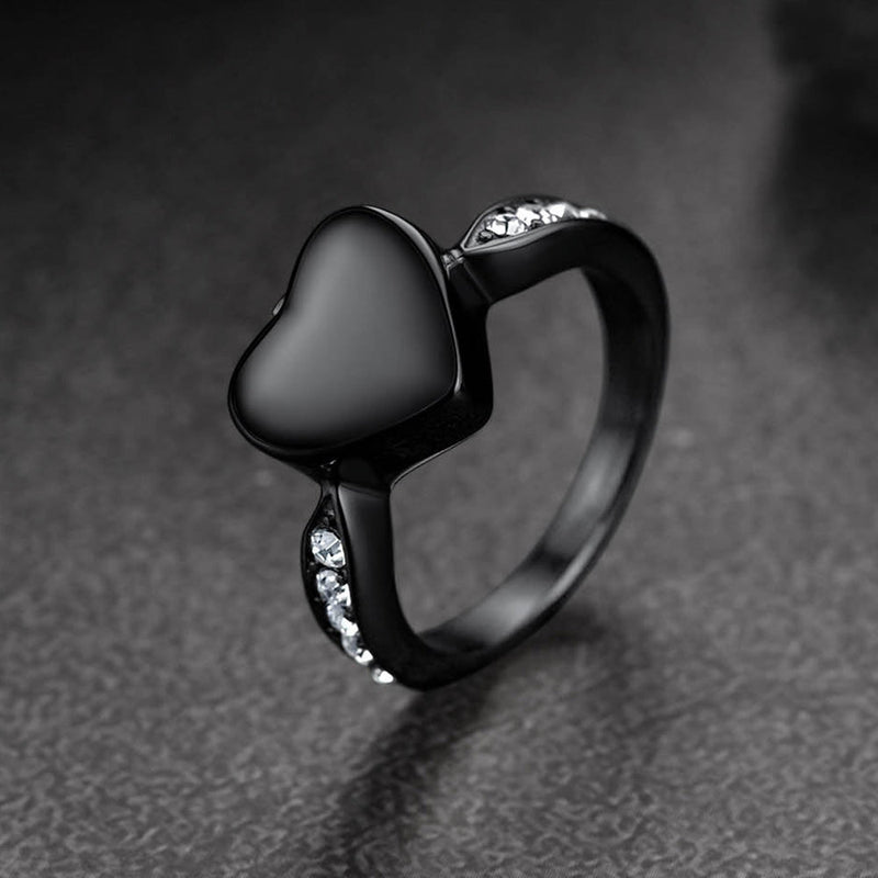 Custom Memorial Heart Cremation Urn Ashes Ring for