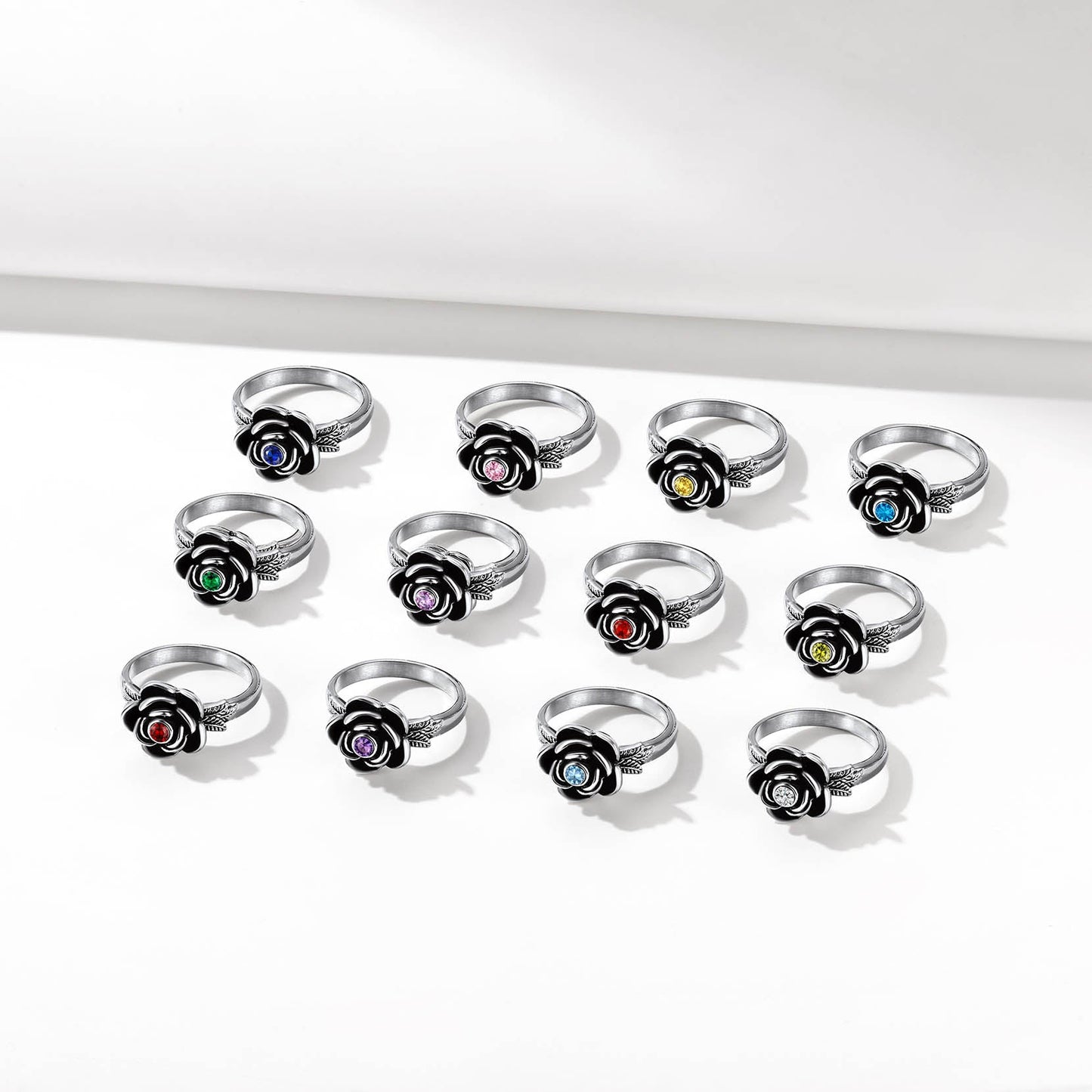 Personalized Cremation Rose Urn Ashes Ring With Birthstone for