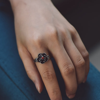 Personalized Cremation Rose Urn Ashes Ring With Birthstone for