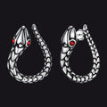 Stainless Steel Red Eye Snake Hoop Earrings for