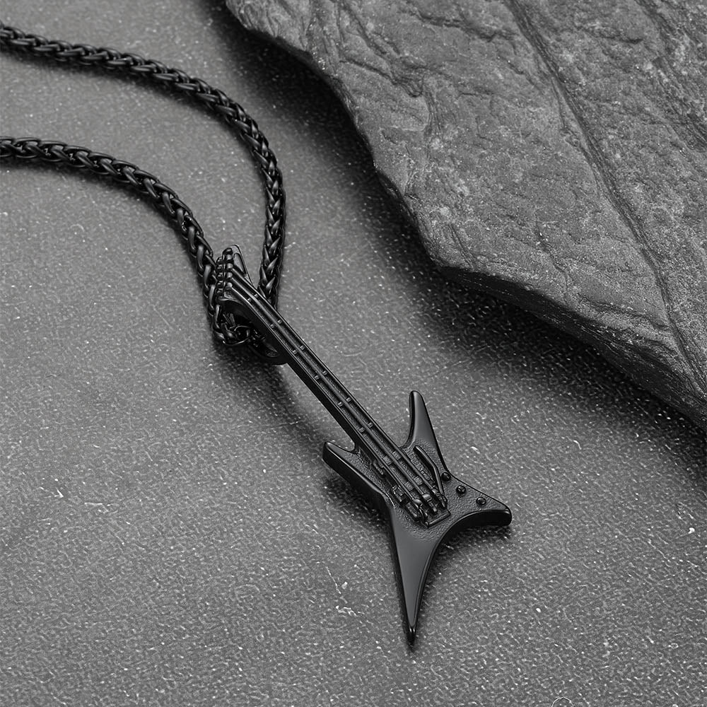 Rock Guitar Pendant Music Necklace for