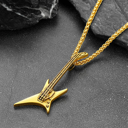 Rock Guitar Pendant Music Necklace for