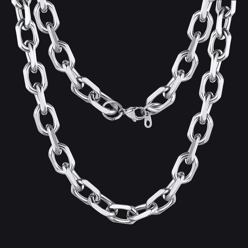 Classic Rolo Cable Link Chain Necklace Stainless Steel Chain for