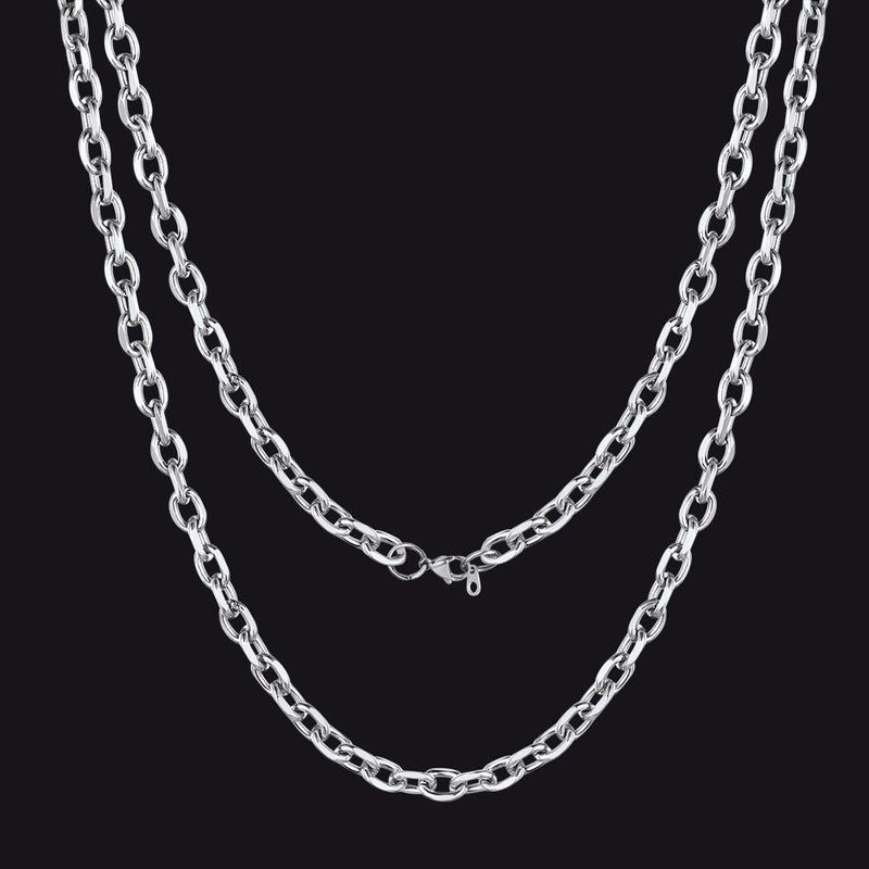 Classic Rolo Cable Link Chain Necklace Stainless Steel Chain for