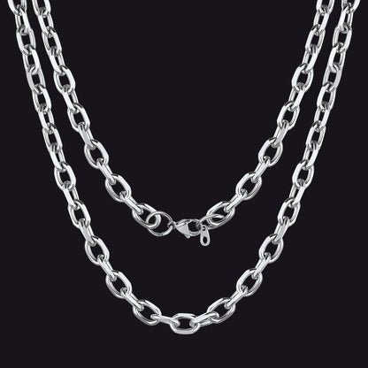 Classic Rolo Cable Link Chain Necklace Stainless Steel Chain for