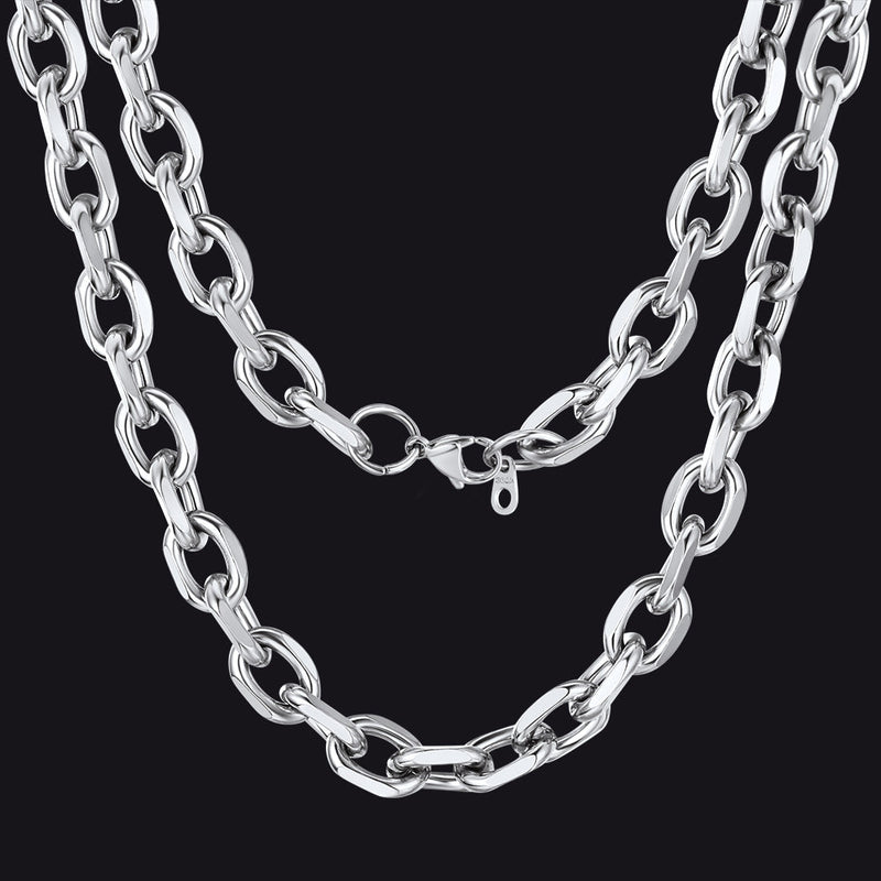 Classic Rolo Cable Link Chain Necklace Stainless Steel Chain for